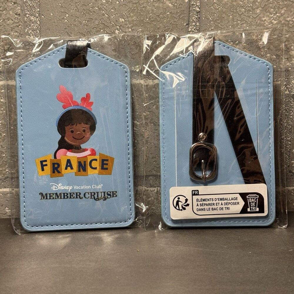 Disney Vacation Club Member Cruise France Luggage Tags Set of 2 DVC New